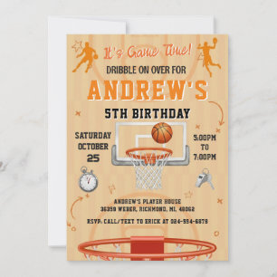 Convite Aniversário de Basquete Pessoal com Foto