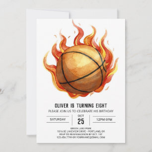 Convite Aniversário de Basquete Quimológico com Aquarela P