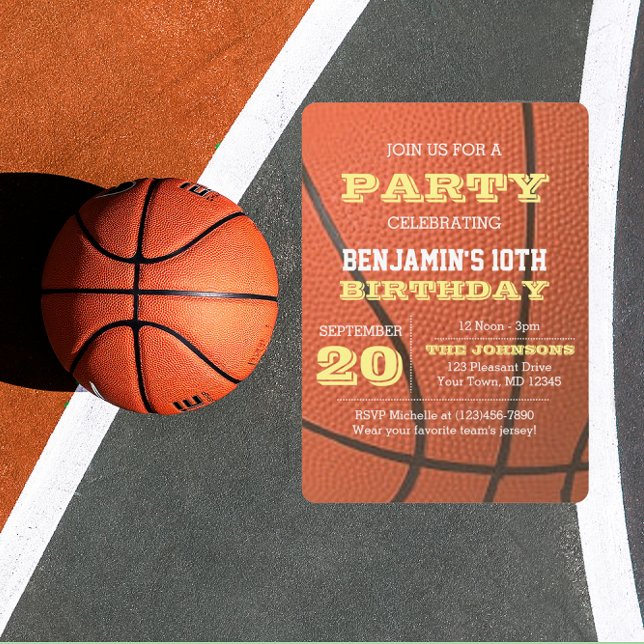 Convite Aniversário de Basquete Todas as Ocasiões (Criador carregado)