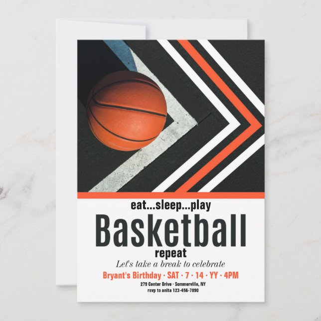 Convite Aniversário de Basquetebol (Frente)