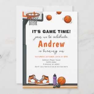Convite Aniversário de Basquetebol Moderno Pessoal