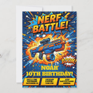 Convite Aniversário de Batalha Nerf