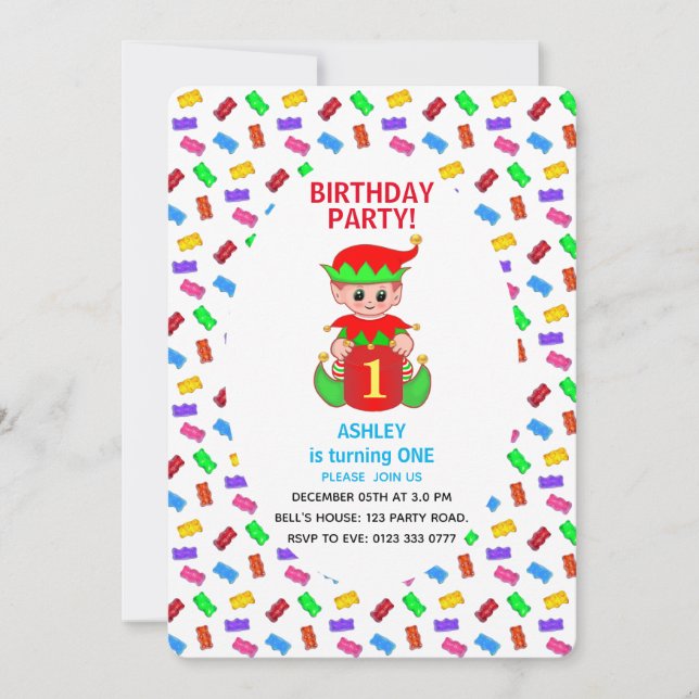 Convite Aniversário de Bebê/Criança Fofo (Frente)