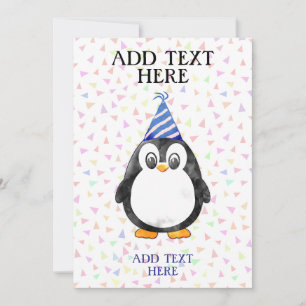 Convite Aniversário de Bebê Pinguim Fofo
