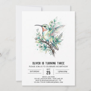 Convite Aniversário de Beija-flor Tropical