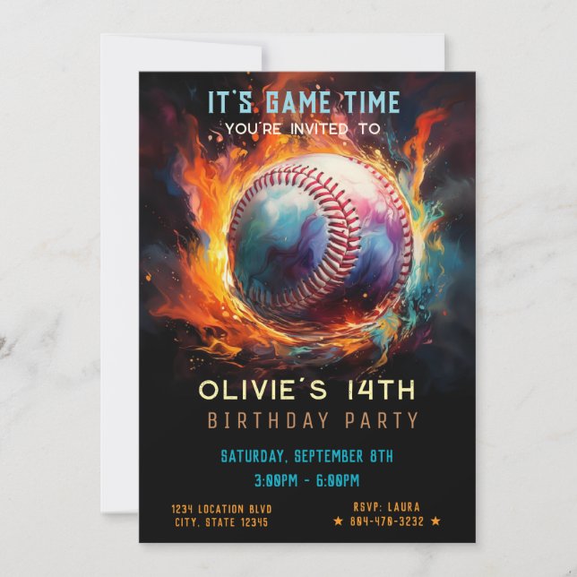 Convite Aniversário de Beisebol (Frente)