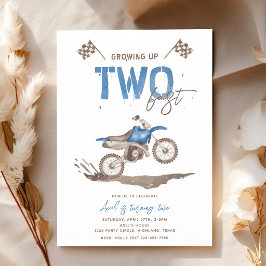 Convite Aniversário de Bicicleta de Terra Azul Rápida
