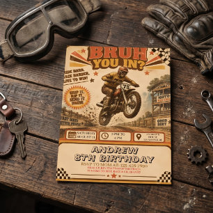Convite Aniversário de Bicicleta de Terra Editável 
