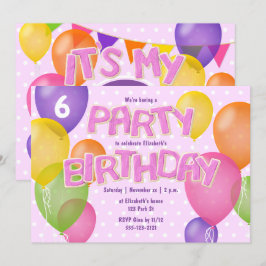 Convite aniversário de biscoitos de glacé rosa