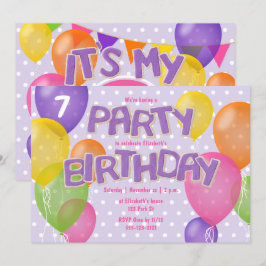 Convite aniversário de biscoitos de glacé roxo