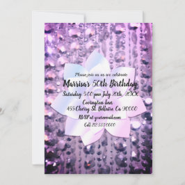 Convite Aniversário de Boca-rosa e roxa