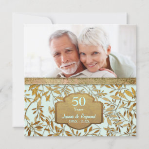 Convite Aniversário de Bodas de Folhas de Ouro 50 anos