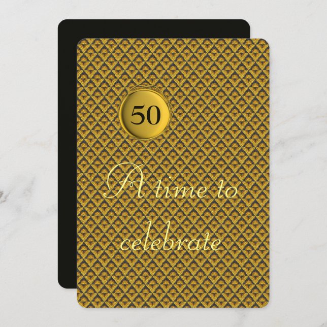 Convite Aniversário de Bodas de Ouro (Frente/Verso)