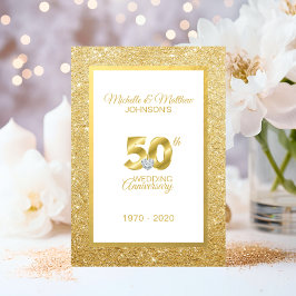Convite Aniversário de Bodas de Ouro de 50 anos Personaliz