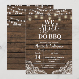 Convite Aniversário de Bodas de Renda Ainda Fazemos Aniver