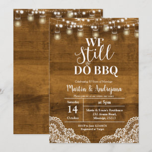 Convite Aniversário de Bodas de Renda Ainda Fazemos Convit