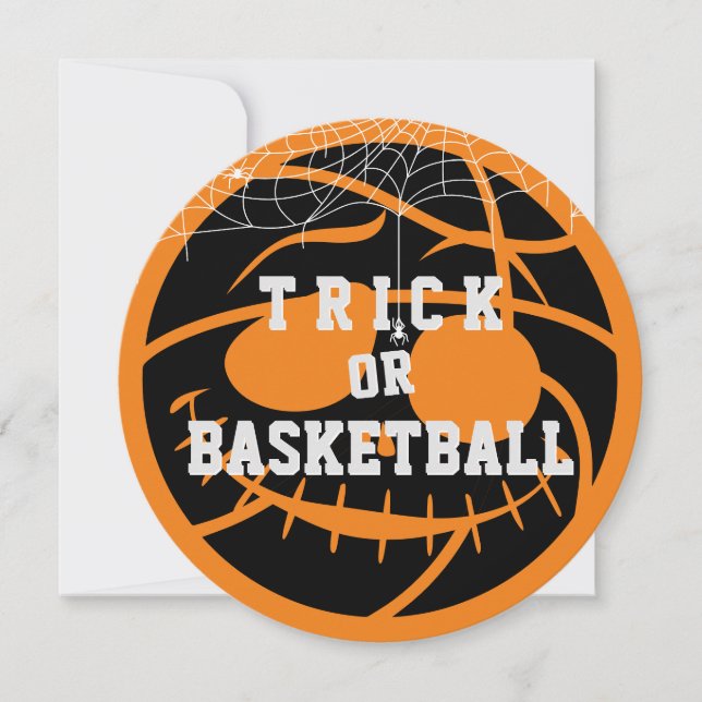 Convite Aniversário de Bola de Halloween ou Basket (Frente)