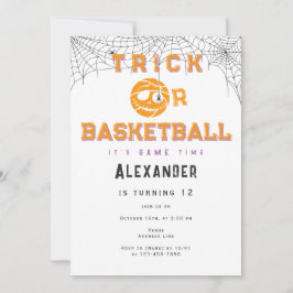 Convite Aniversário de Bola de Halloween ou Basket