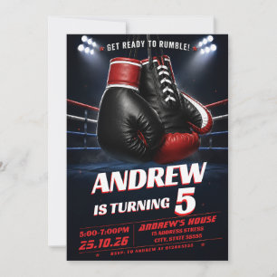 Convite Aniversário de Boxe Esportivo Pessoal