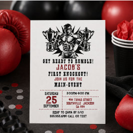 Convite Aniversário de Boxe Primeiro Nocaute