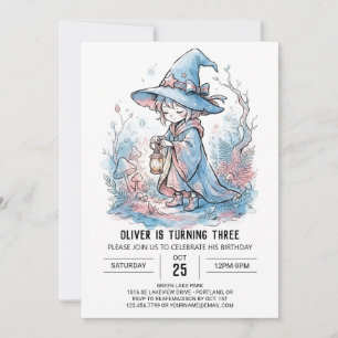 Convite Aniversário de Bruxa Caprichosa Periwinkle