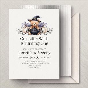 Convite Aniversário de Bruxinha de Halloween 1º 2º Anos