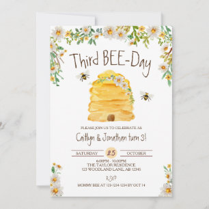 Convite Aniversário de Bumble Bees, Gira 3º Dia das Abelha
