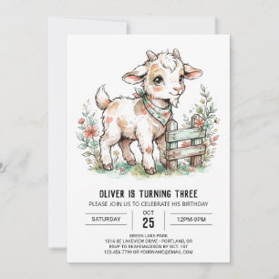 Convite Aniversário de Cabrito Rústico