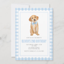 Aniversário de cachorrinho préppy xadrez