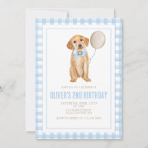Aniversário de cachorrinho préppy xadrez