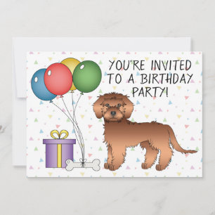 Convite Aniversário de Cachorro de Desenho Animado Fofo Mi