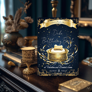 Convite Aniversário de Cachorro Elegante   Celebração de P