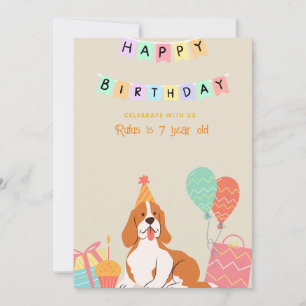 Convite aniversário de cachorro personalizado