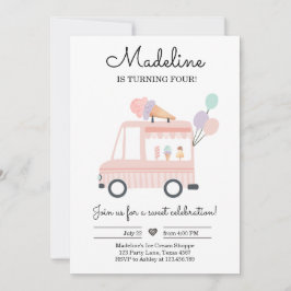 Convite Aniversário de Caminhão de sorvete Convidar Cola R