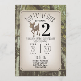 Convite Aniversário de Camo Deer