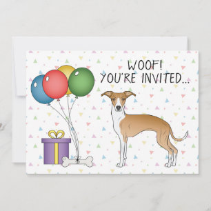 Convite Aniversário De Cão Cachorro Branco E Grego Italian