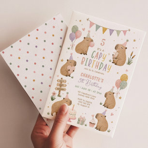 Convite Aniversário de Capivara Fofa: Garota de Pastéis Ma