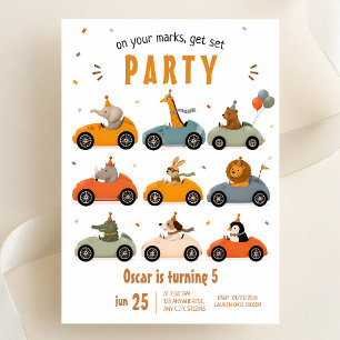 Convite Aniversário de Carro de Corrida