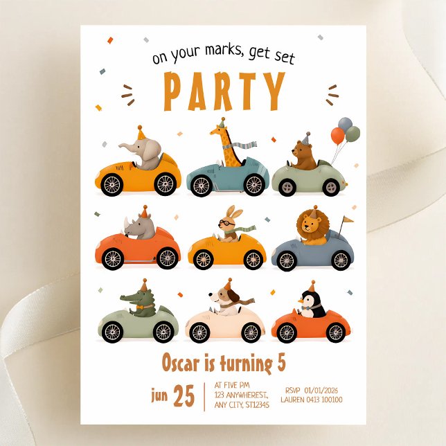Convite Aniversário de Carro de Corrida (Criador carregado)