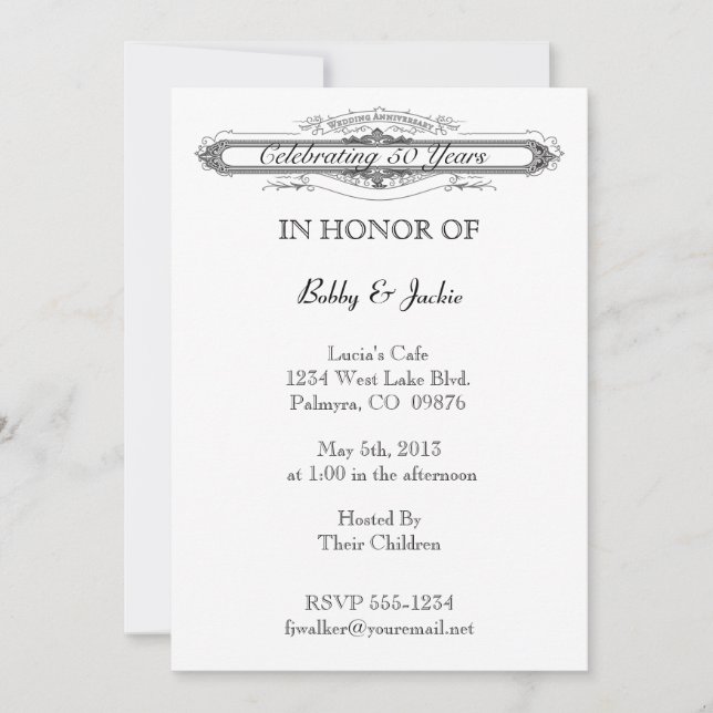 Convite Aniversário de Casamento (Frente)