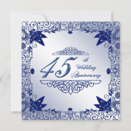 Convite Aniversário de Casamento 45 da Sapphire 5.25x5.25 