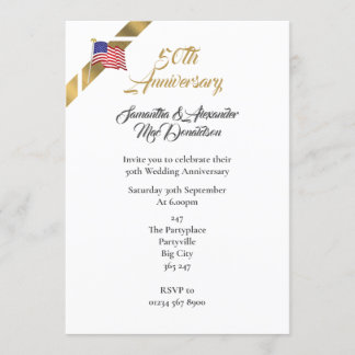 Convite Aniversário de casamento americano de 50 anos