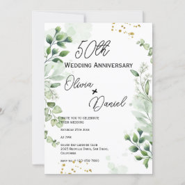 Convite Aniversário de Casamento Boho Terroso com Verde