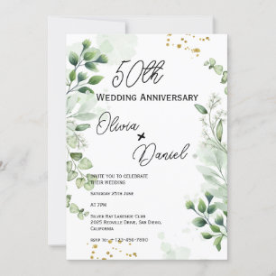 Convite Aniversário de Casamento Boho Terroso com Verde