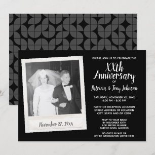 Convite Aniversário de Casamento com Foto Antiga - preto