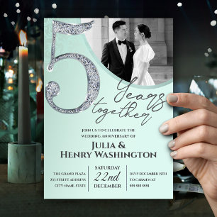 Convite Aniversário de Casamento com Foto Personalizada Ve
