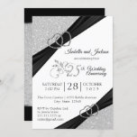 Convite Aniversário de Casamento com Glitter 25 Silver<br><div class="desc">🥇 UM DESIGN DE ARTE DE DIREITOS AUTORAIS ORIGINAL, DE Donna Siegrist, DISPONÍVEL SOMENTE NO ZAZZLE! Modelos de convite para eventos e festas de aniversário. Um design moderno pronto para personalizar o seu partido ou evento. ✔ Nota: Nem todas as áreas de modelo precisam ser alteradas. 📌 Se você precisar...</div>