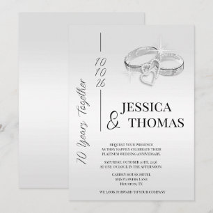 Convite Aniversário de Casamento com Glitzy Posh 70 Platin