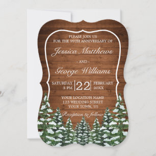 Convite Aniversário de Casamento da Floresta Bracket Snow