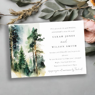 Convite Aniversário de Casamento da Floresta de Woodcolor